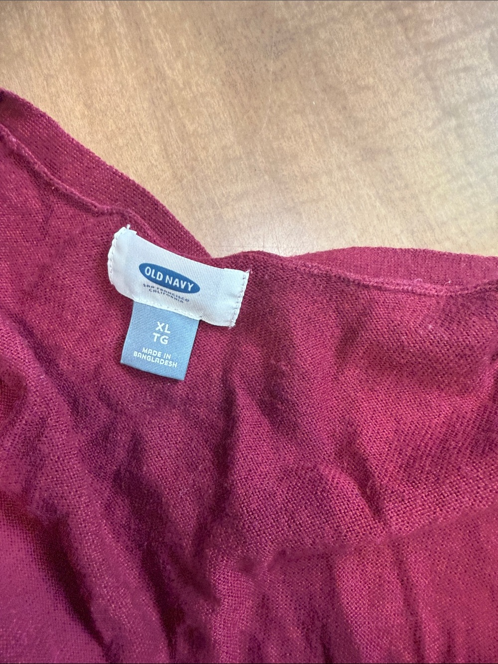 Old Navy Raspberry/Maroon Open-Front Button Cardigan (107) - Picture 3 of 3